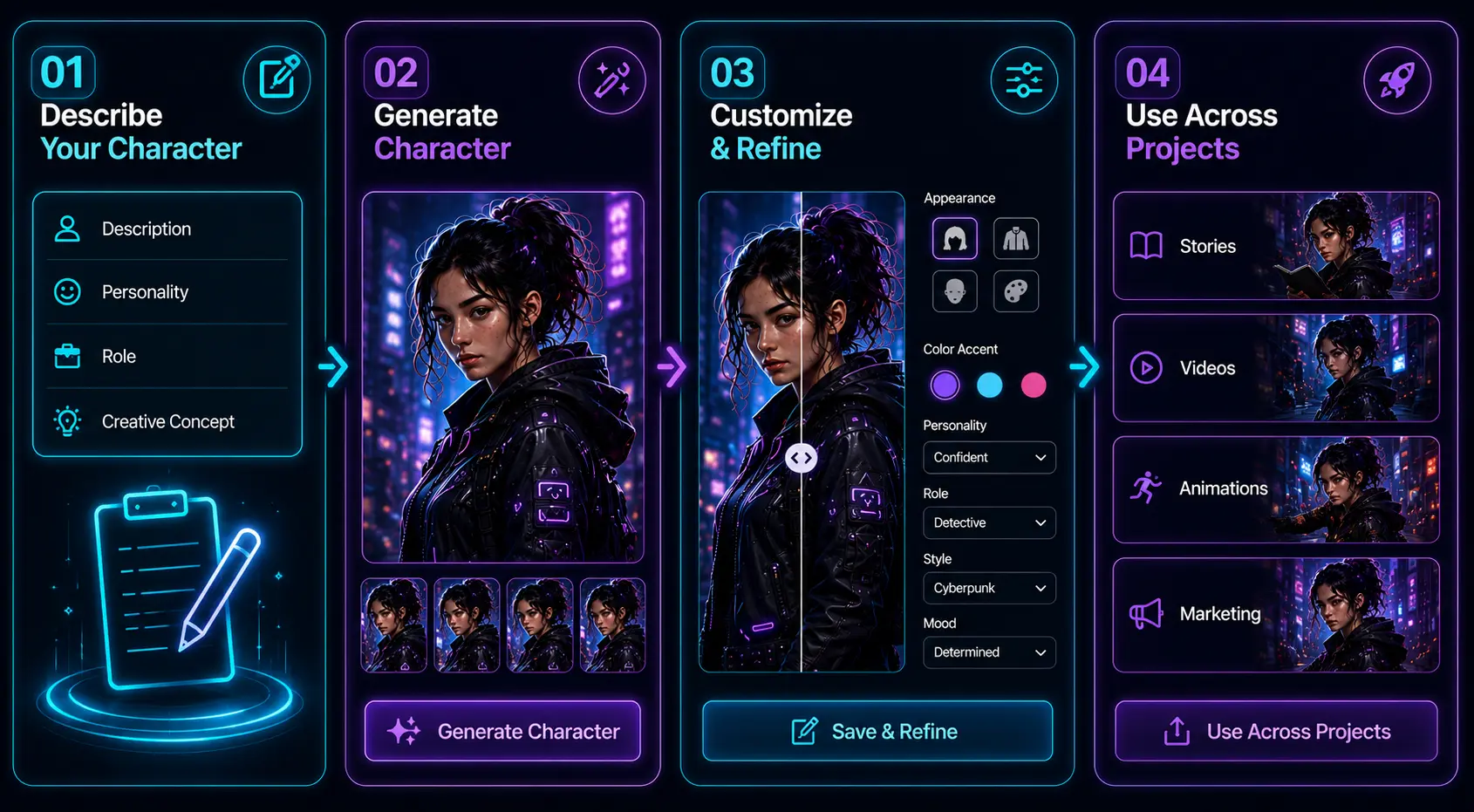 Character creation workflow
