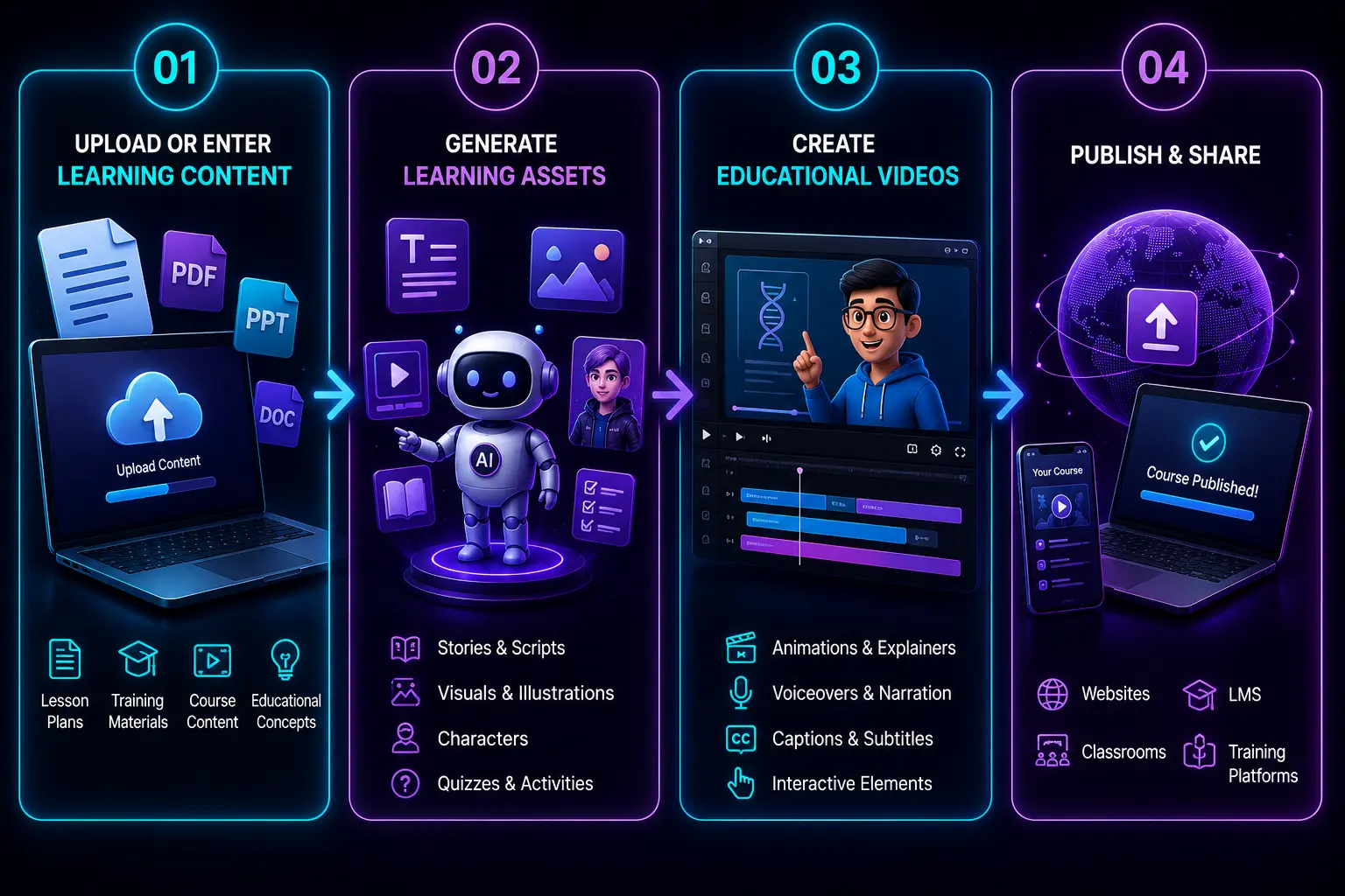 Educational content creation workflow